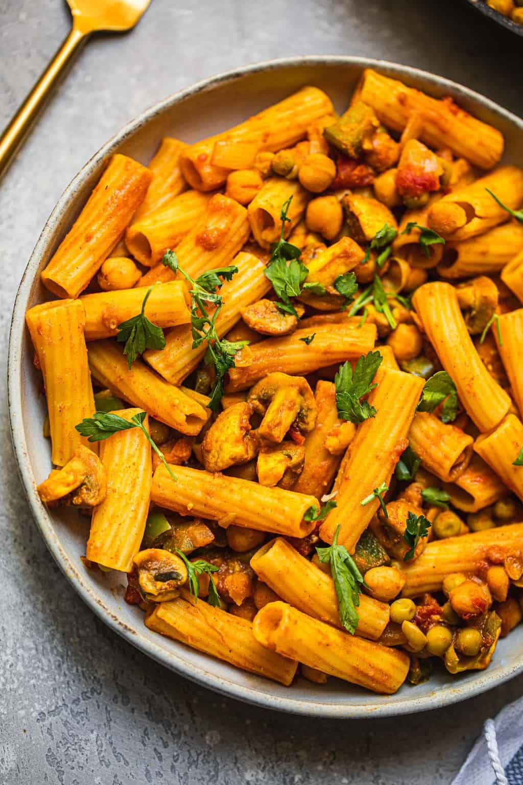 Vegan Chickpea Pasta With Mushrooms Gluten Free Earth Of Maria