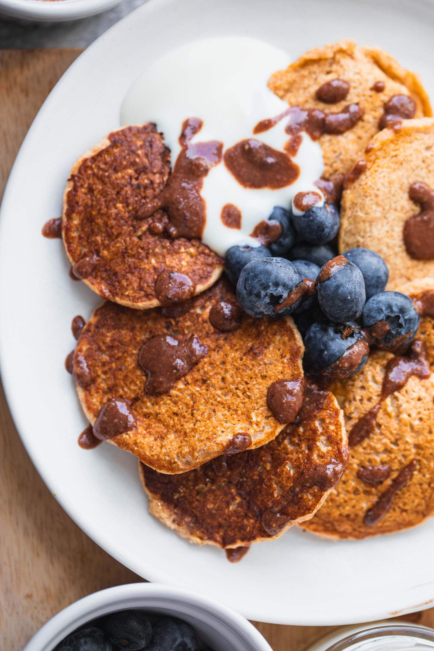Vegan Cinnamon Pancakes with a Chocolate Sauce Earth of Maria