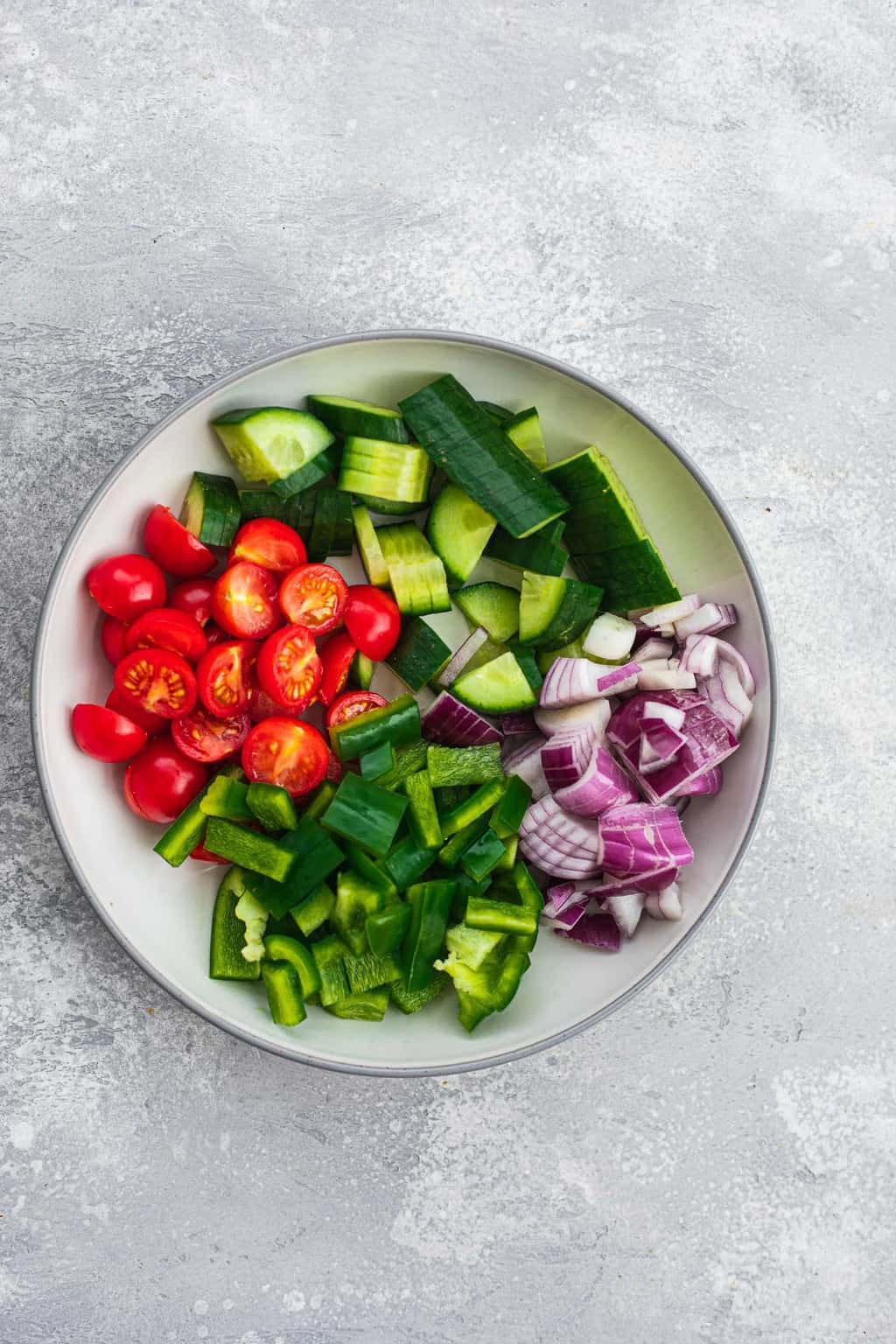 Bowl of salad vegetables