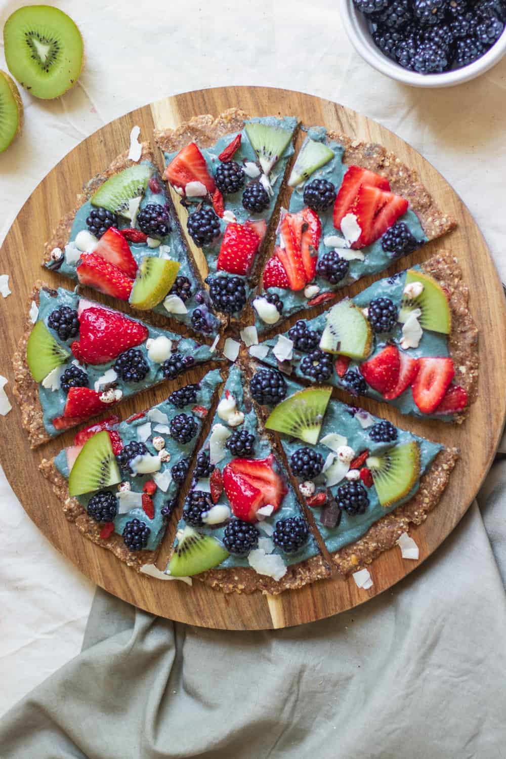 Vegan gluten-free dessert pizza