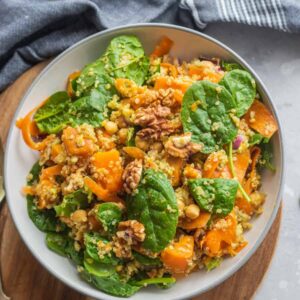 Chickpea quinoa salad with pumpkin