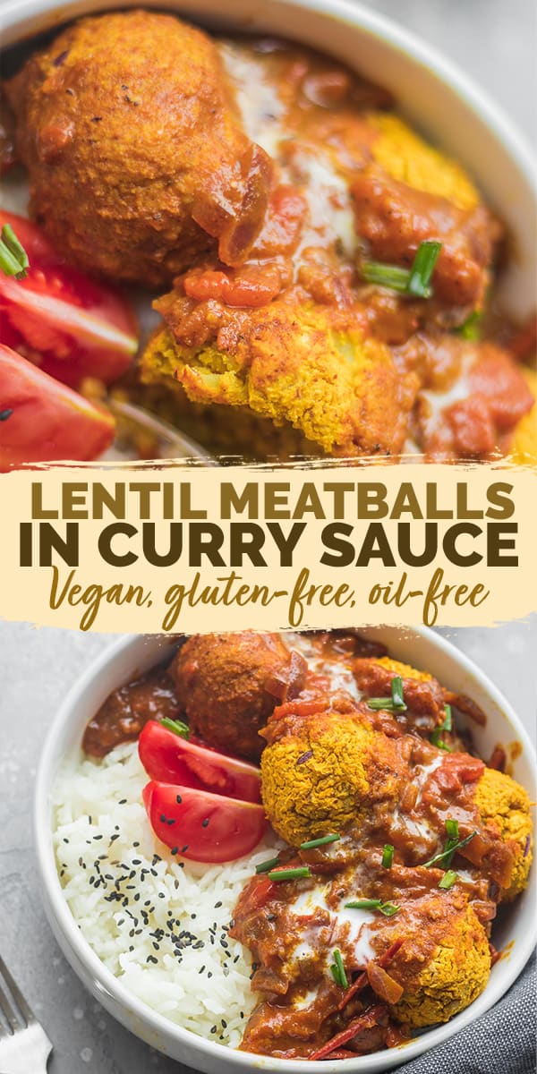 Lentil meatballs in curry sauce Pinterest