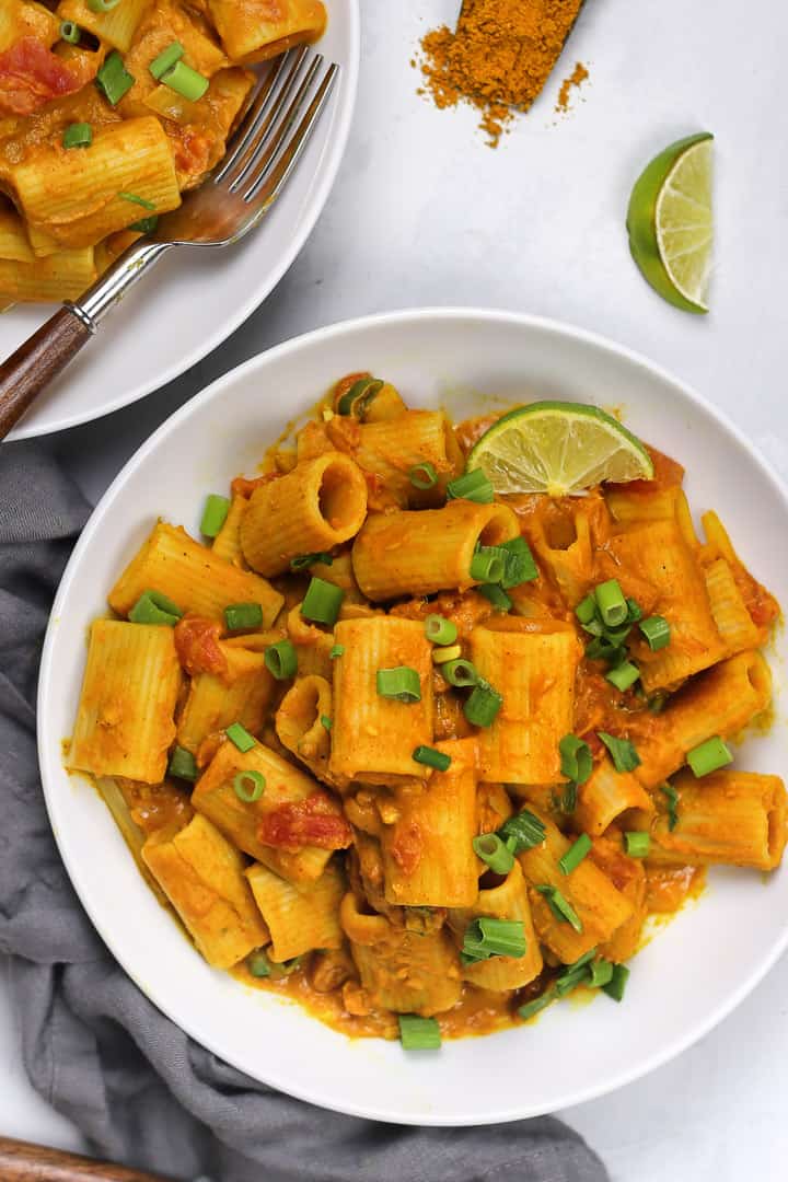 Pumpkin curry pasta Pastabased