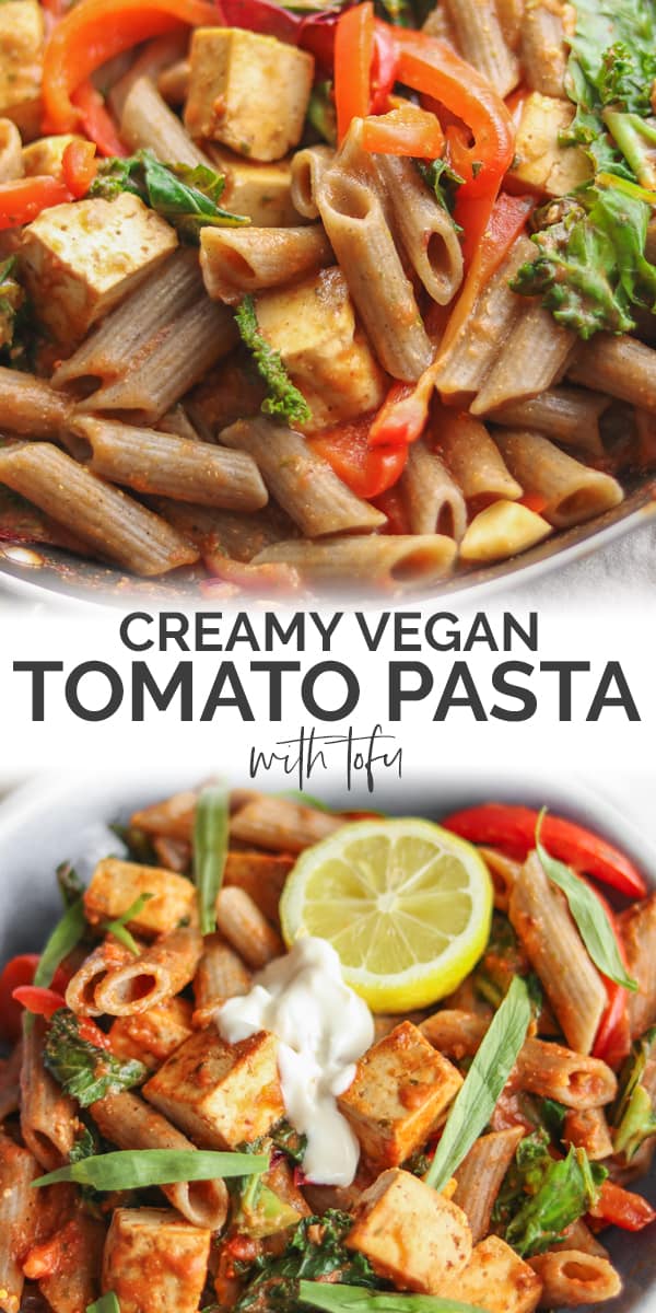 creamy vegan tomato pasta with tofu Pinterest