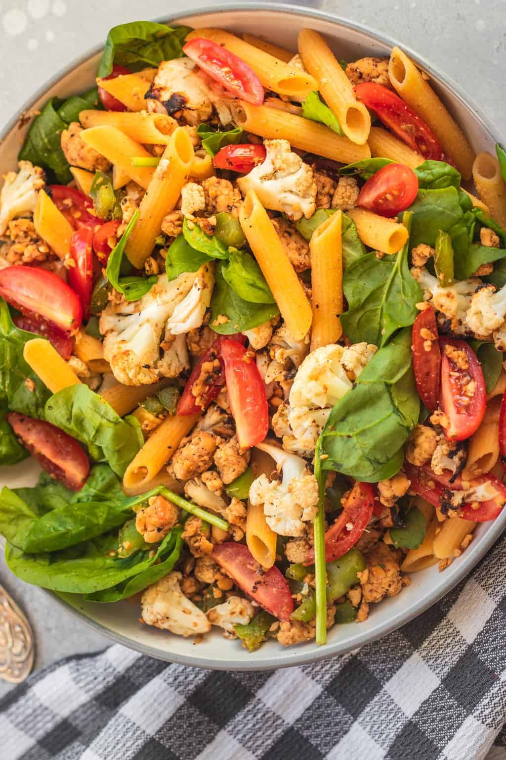 Tempeh Pasta With Roasted Cauliflower