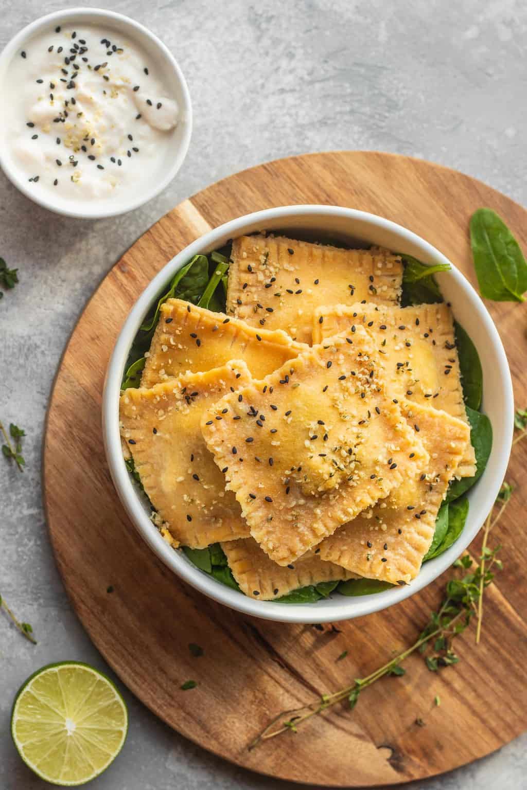 Homemade Ravioli With Tofu And Spinach