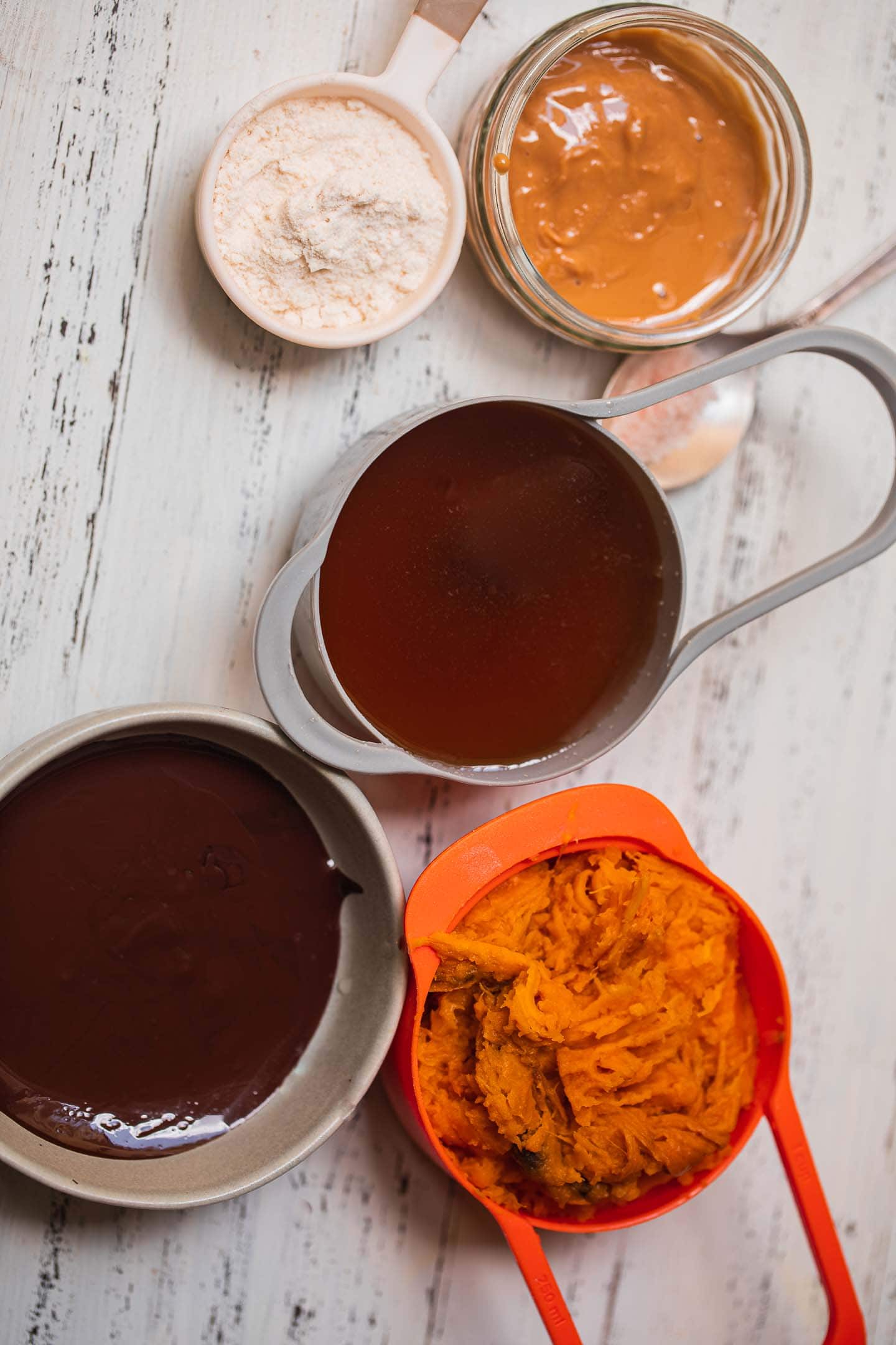 Ingredients for sweet potato brownies
