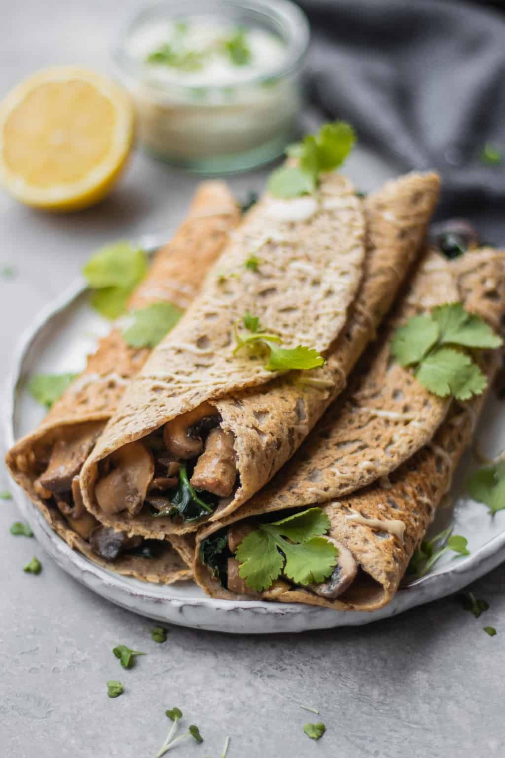 Buckwheat Crepes With Mushrooms