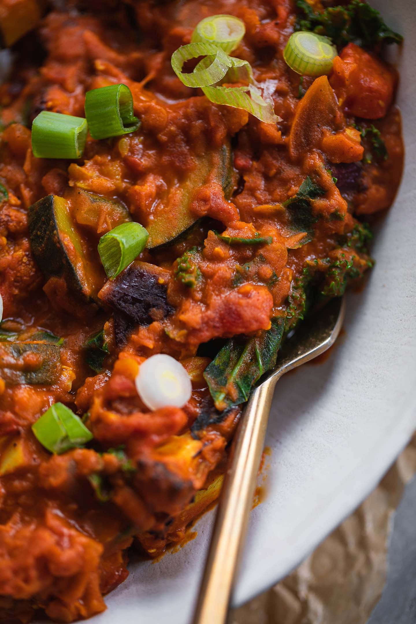 Closeup of a bowl of vegan Dahl