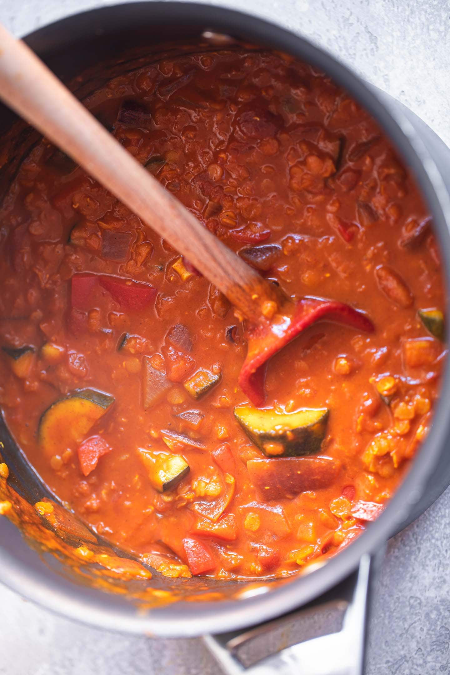 Vegan Dahl in a pan