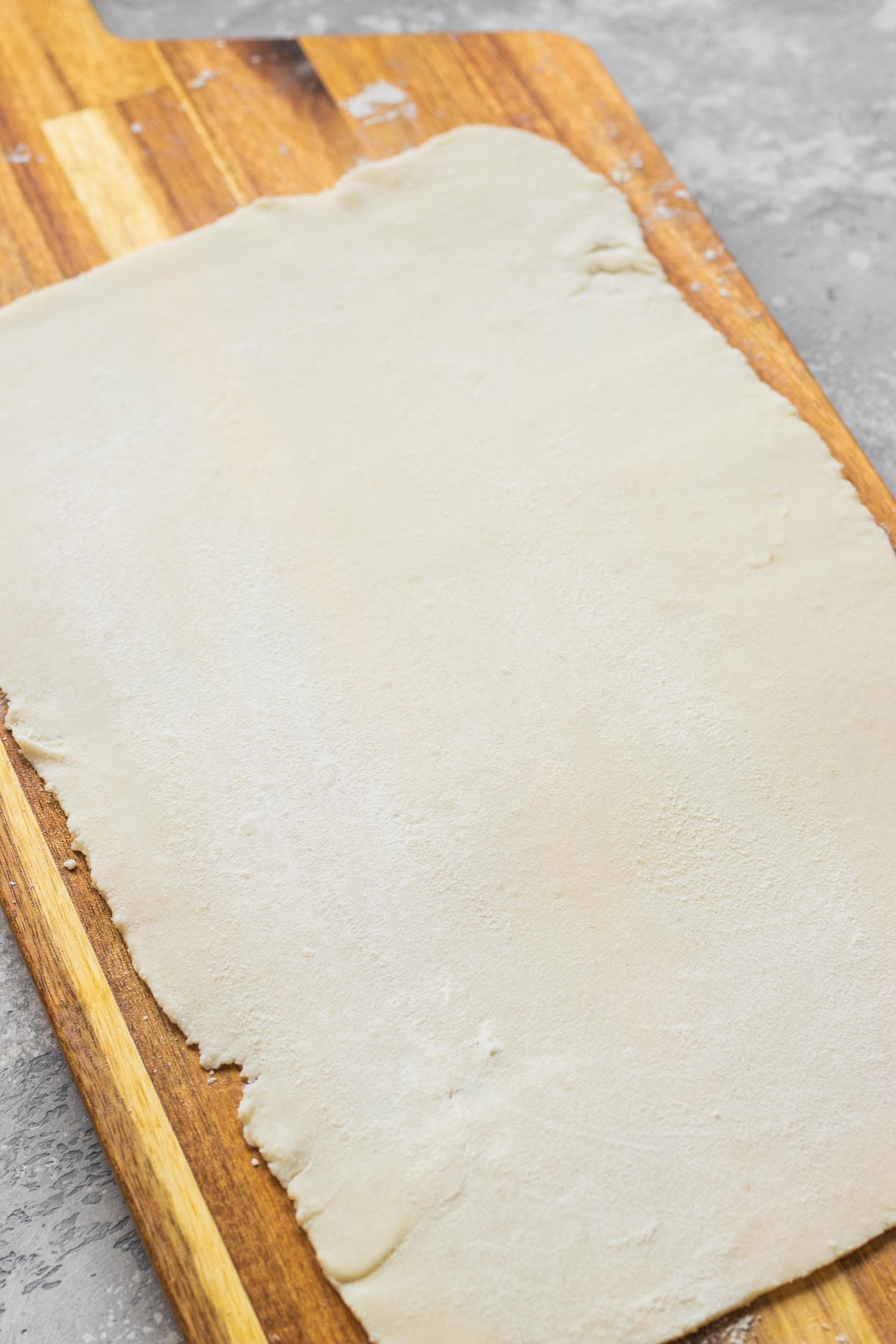Sheet of gluten-free dough