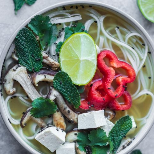 Vegan Pho Recipe Gluten Free Oil Free Earth Of Maria