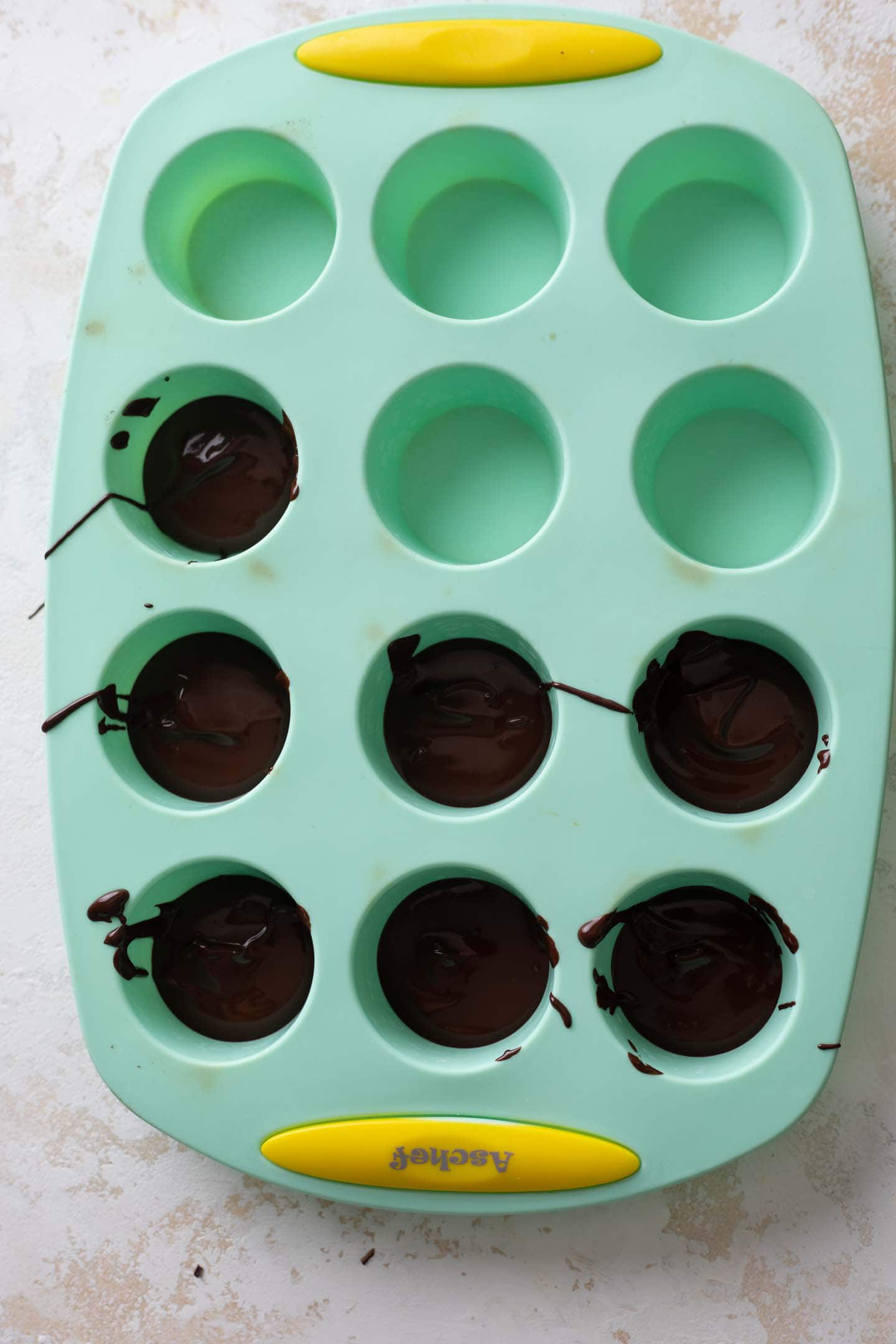 Dark chocolate in cupcake cases