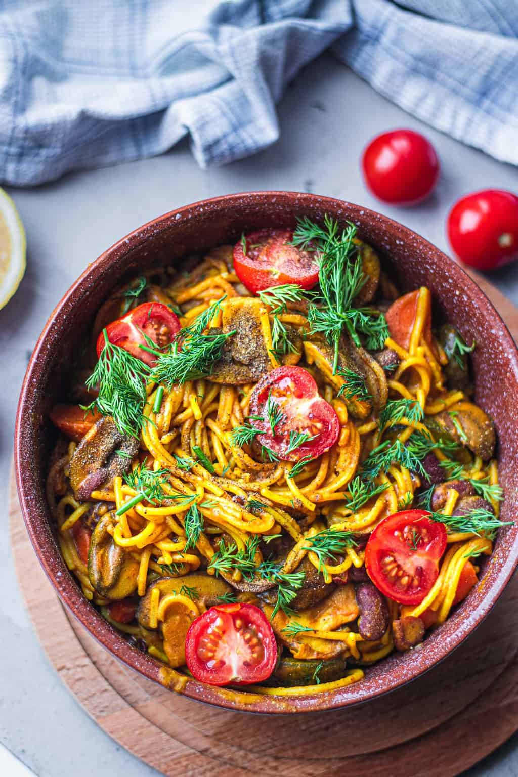One pot pasta with beans and vegetables