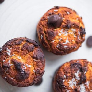 Vegan chocolate chips coconut flour muffins