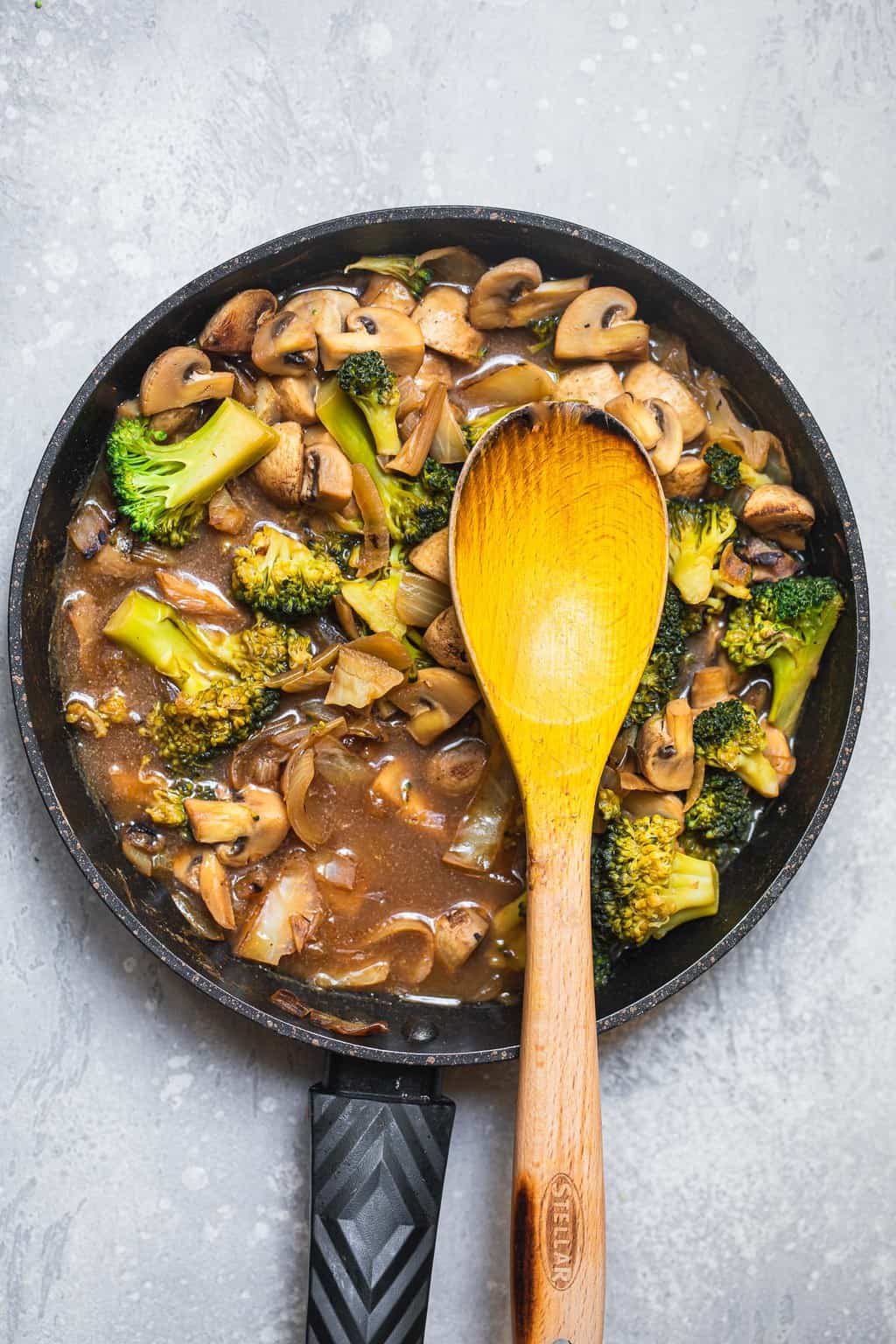 Broccoli soup in a saucepan