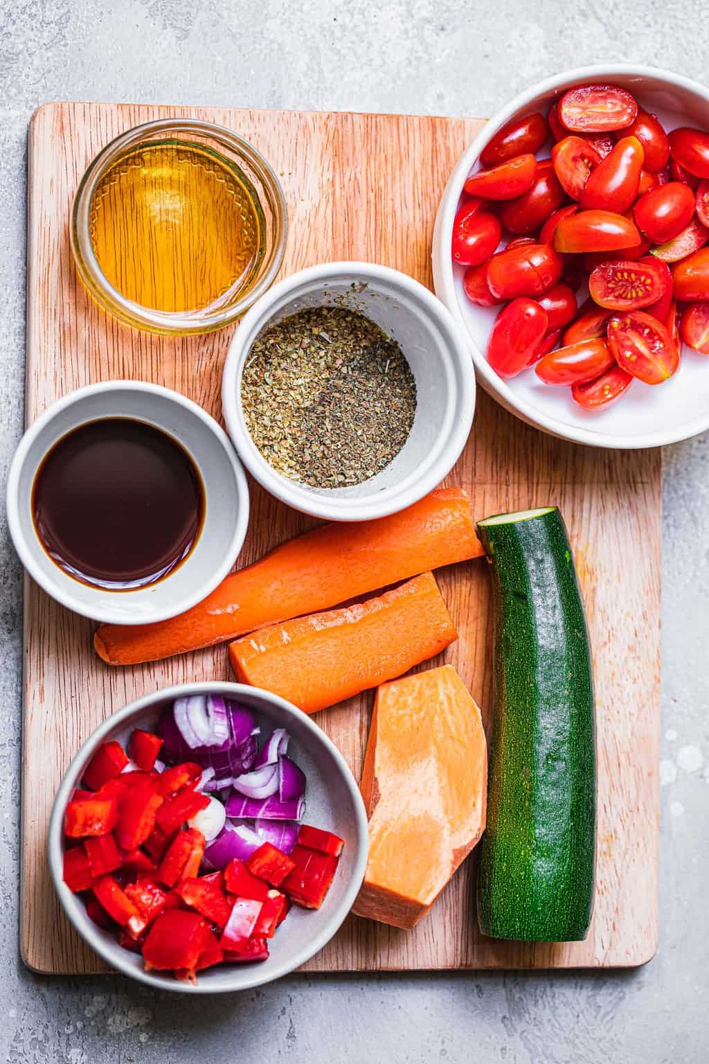 Ingredients for a vegan salad