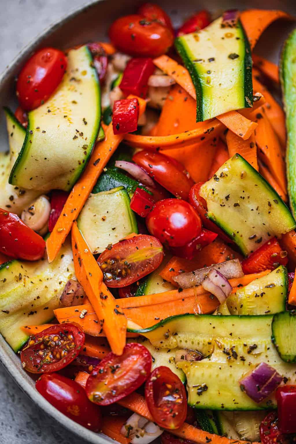 Zucchini sweet potato salad vegan gluten-free oil-free