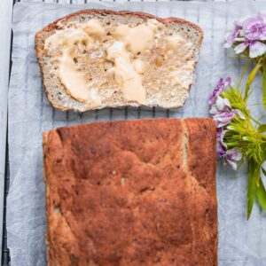 Gluten-free vegan bread with walnuts