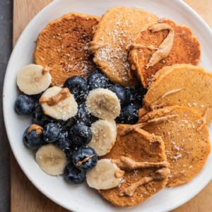 Gluten-free vegan pumpkin pancakes
