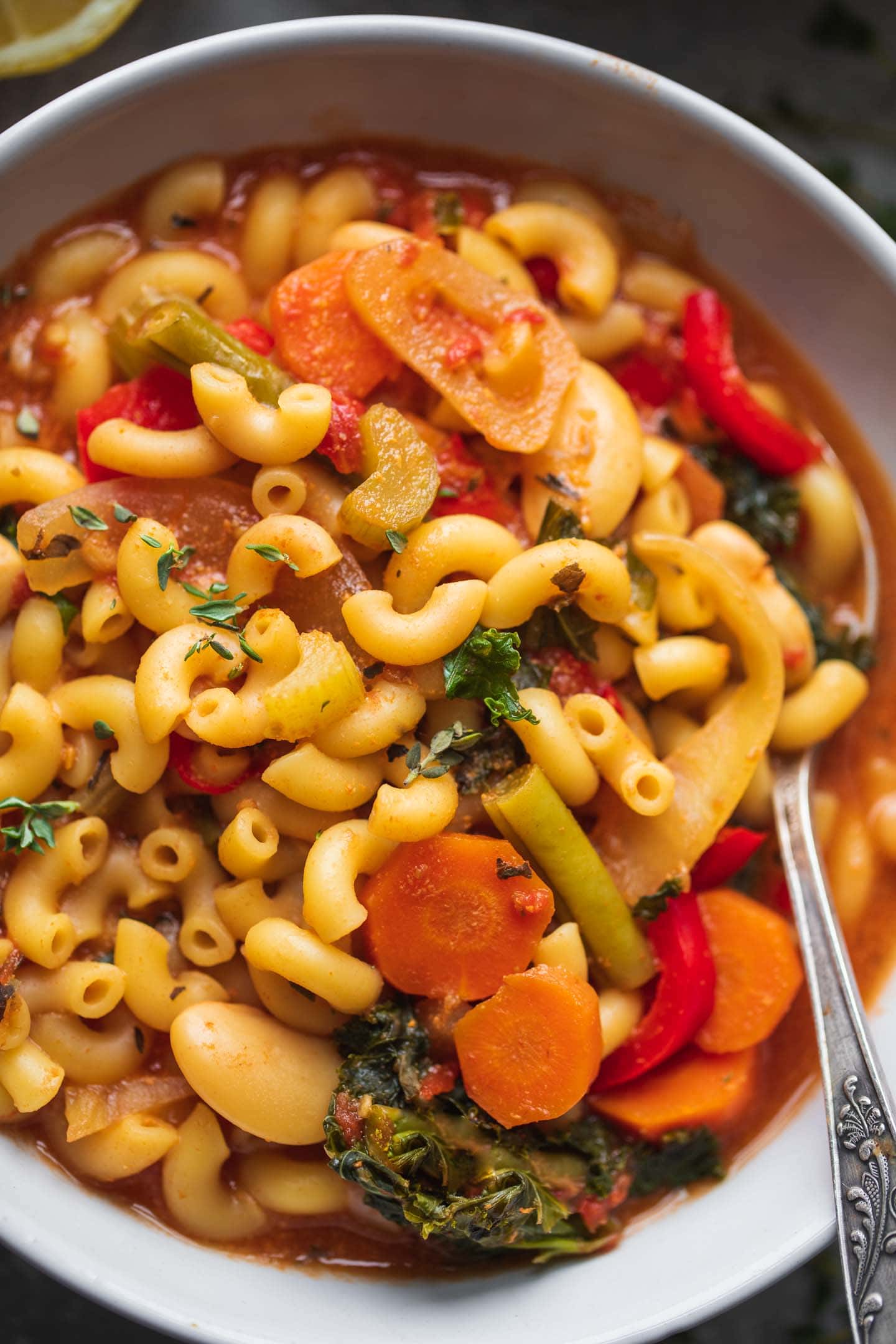 Bowl of minestrone soup