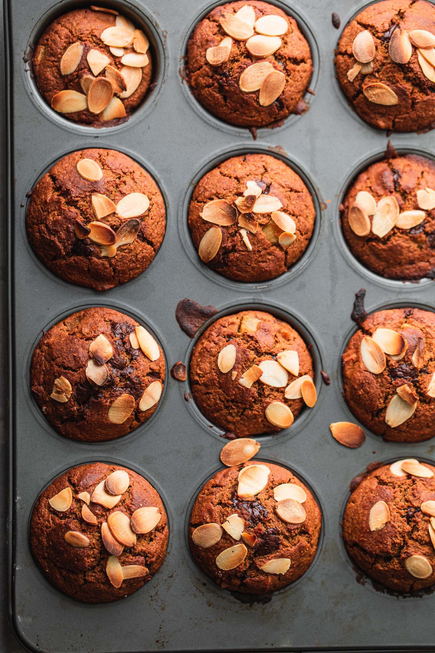 Vegan muffins in a tray
