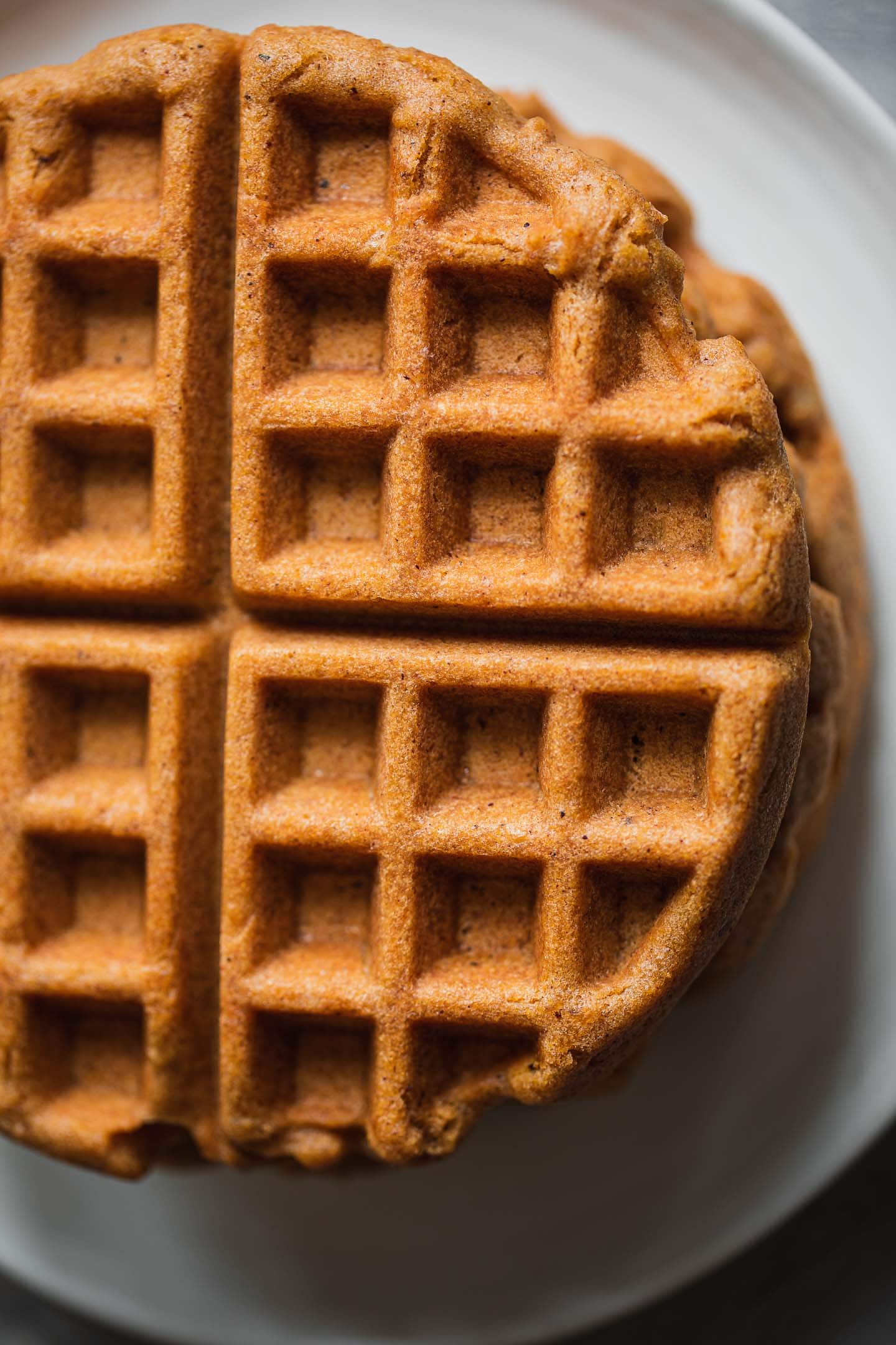 Gingerbread waffles on a plate