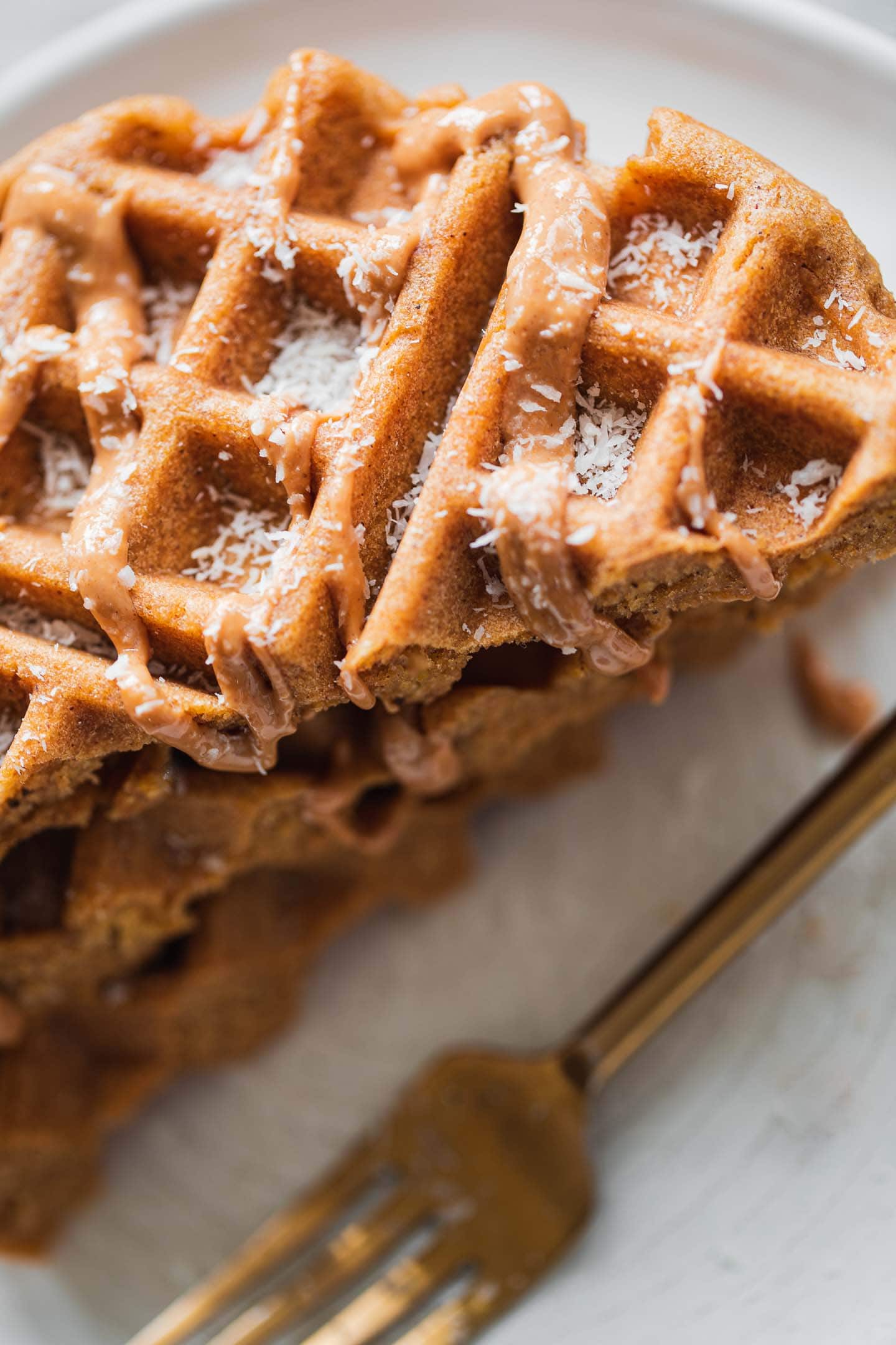 Gluten-free vegan gingerbread waffles