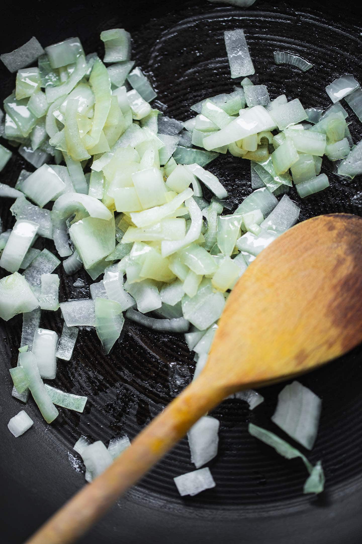 Onions in a frying pan