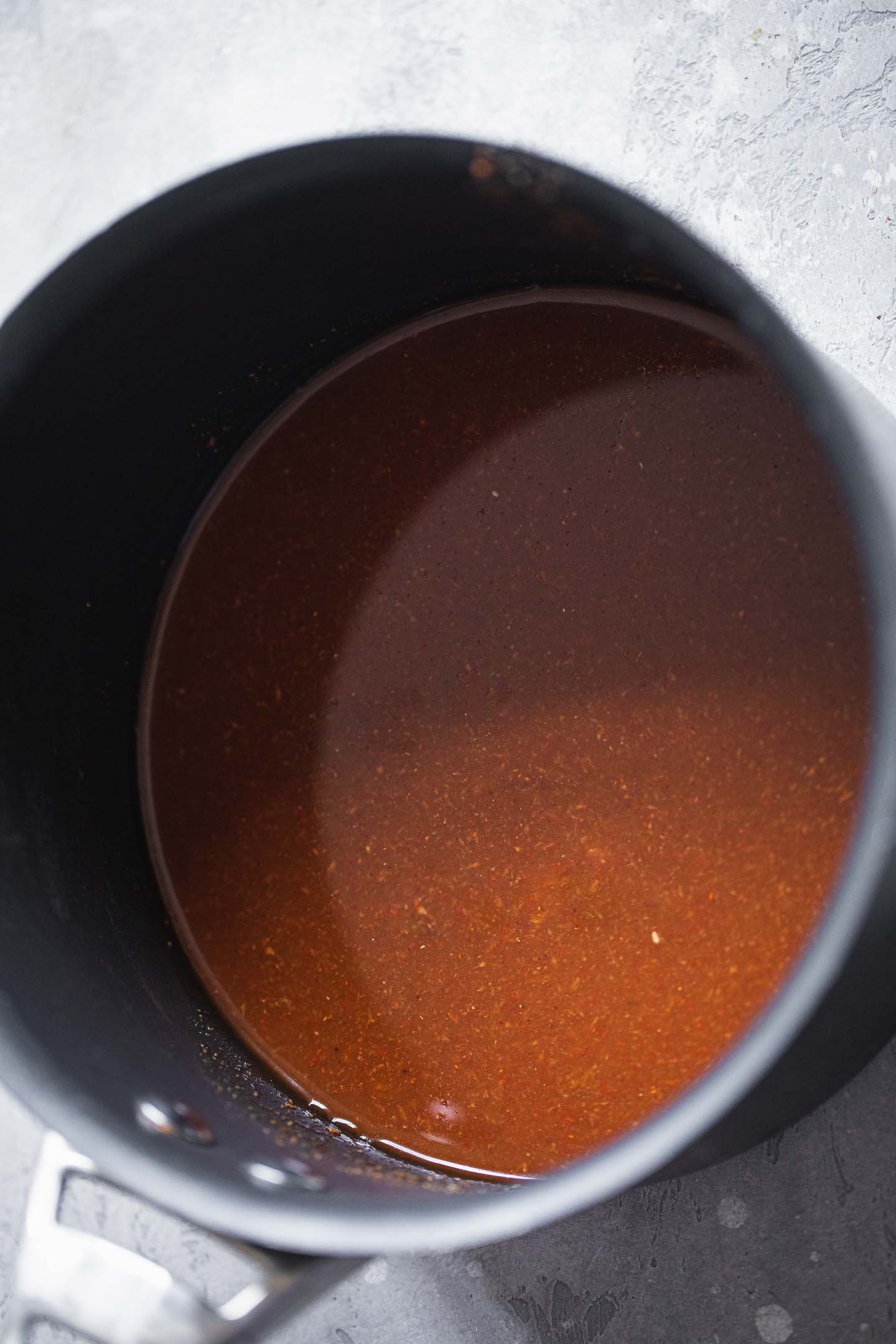 Vegan BBQ sauce in a pan