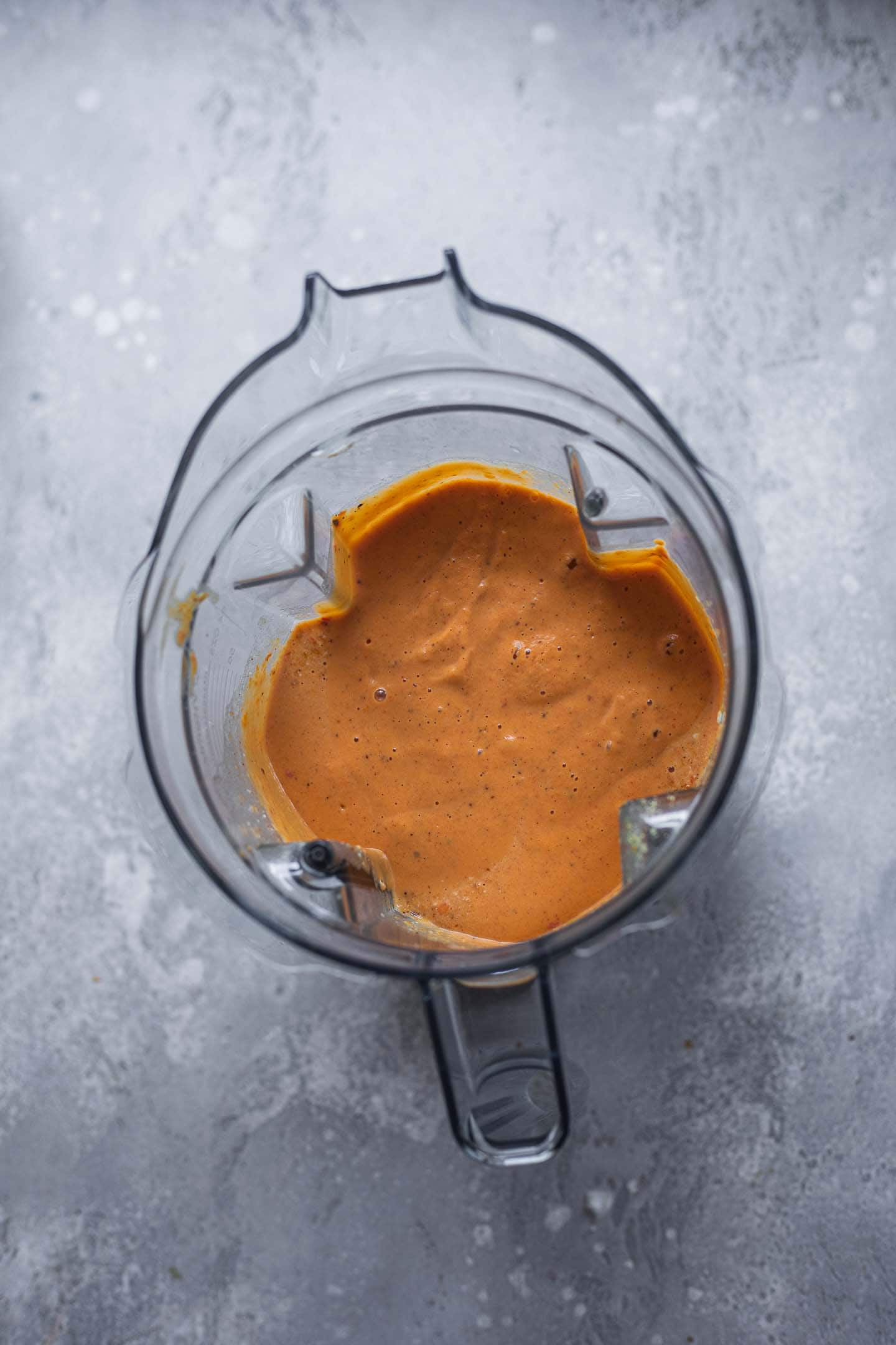 Vegetable pasta sauce in a blender