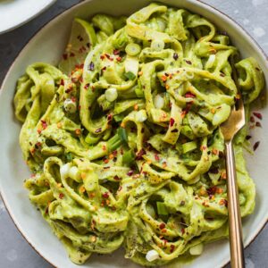 Vegan avocado pasta gluten-free