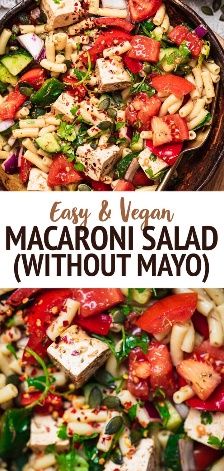 Vegan macaroni salad without mayo