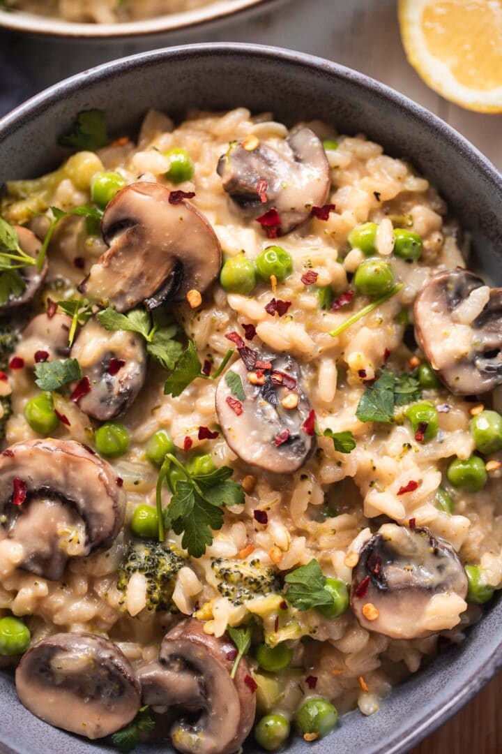 Vegan mushroom risotto recipe