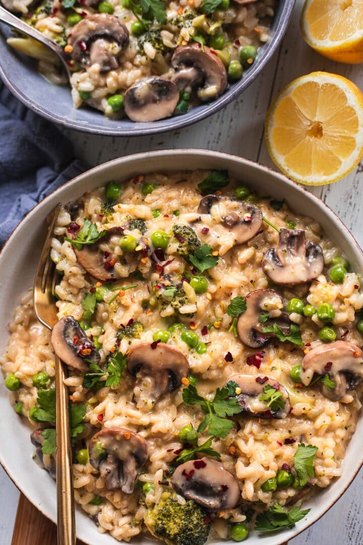 Vegan mushroom risotto recipe
