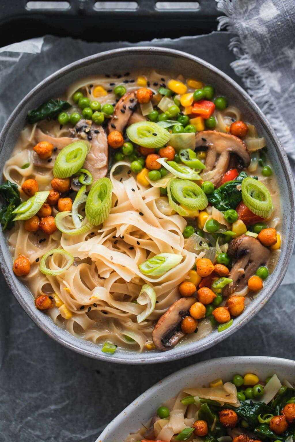Vegan Noodle Soup With Roasted Chickpeas | Earth of Maria