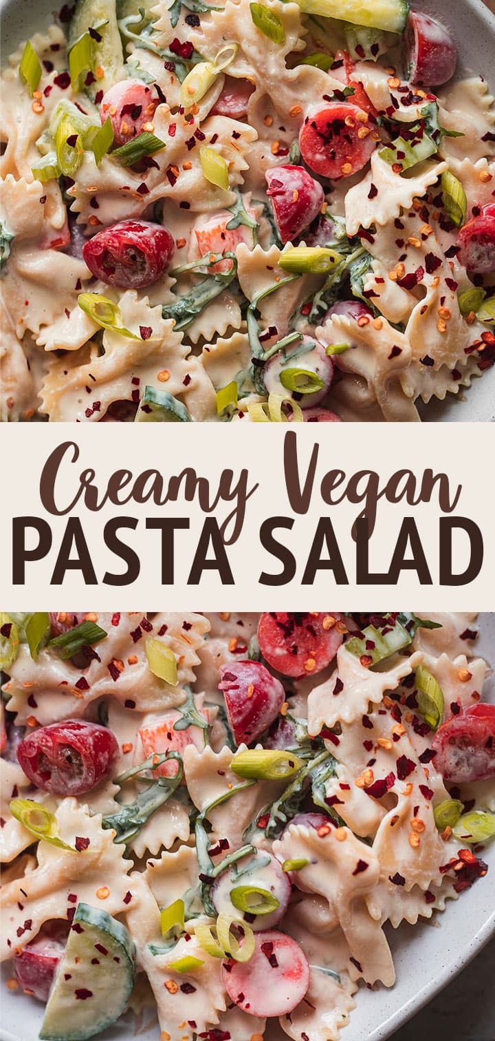 Creamy vegan pasta salad