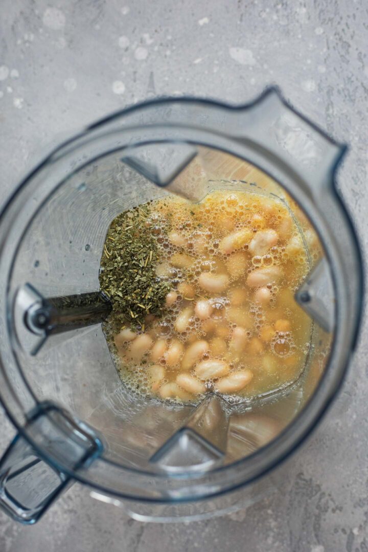 Ingredients for seitan in a blender