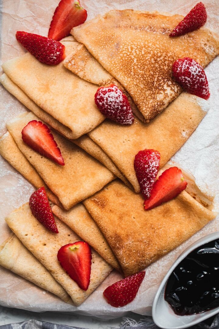 Dairy-free crepes with berries