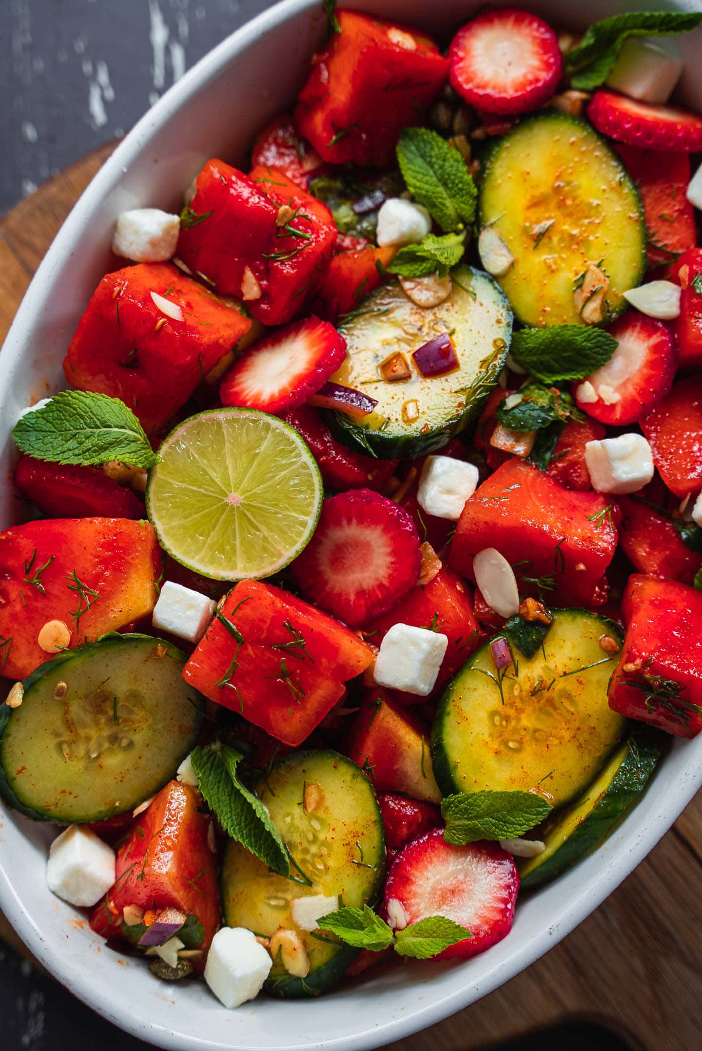 Vegan Watermelon Salad With Feta | Earth of Maria