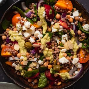 Vegan couscous salad with chickpeas