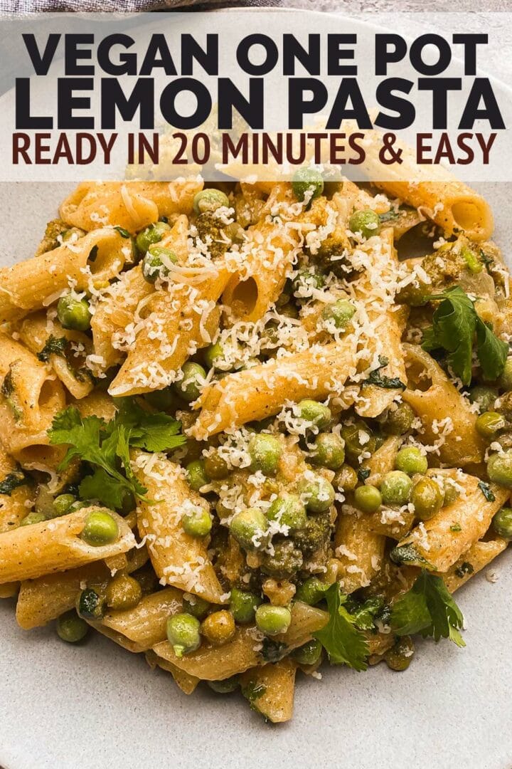 Vegan one pot lemon pasta