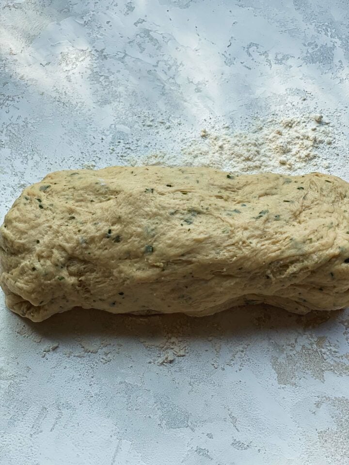 Bread dough on a table