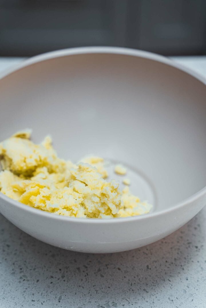 Gnocchi dough in a mixing bowl