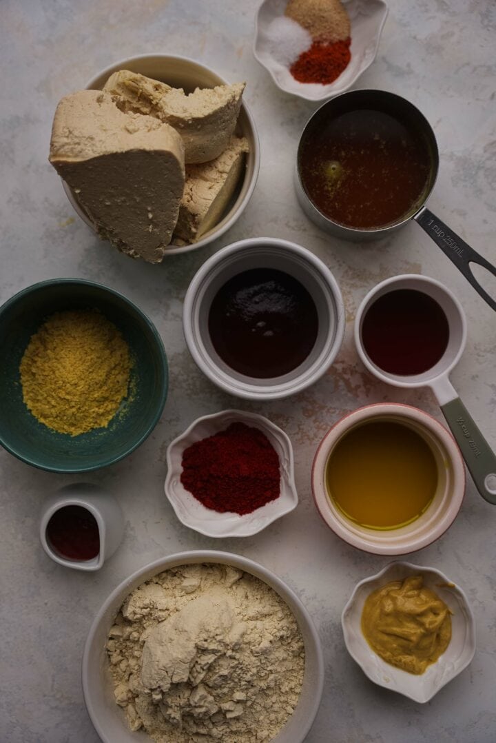 Ingredients for vegan ham