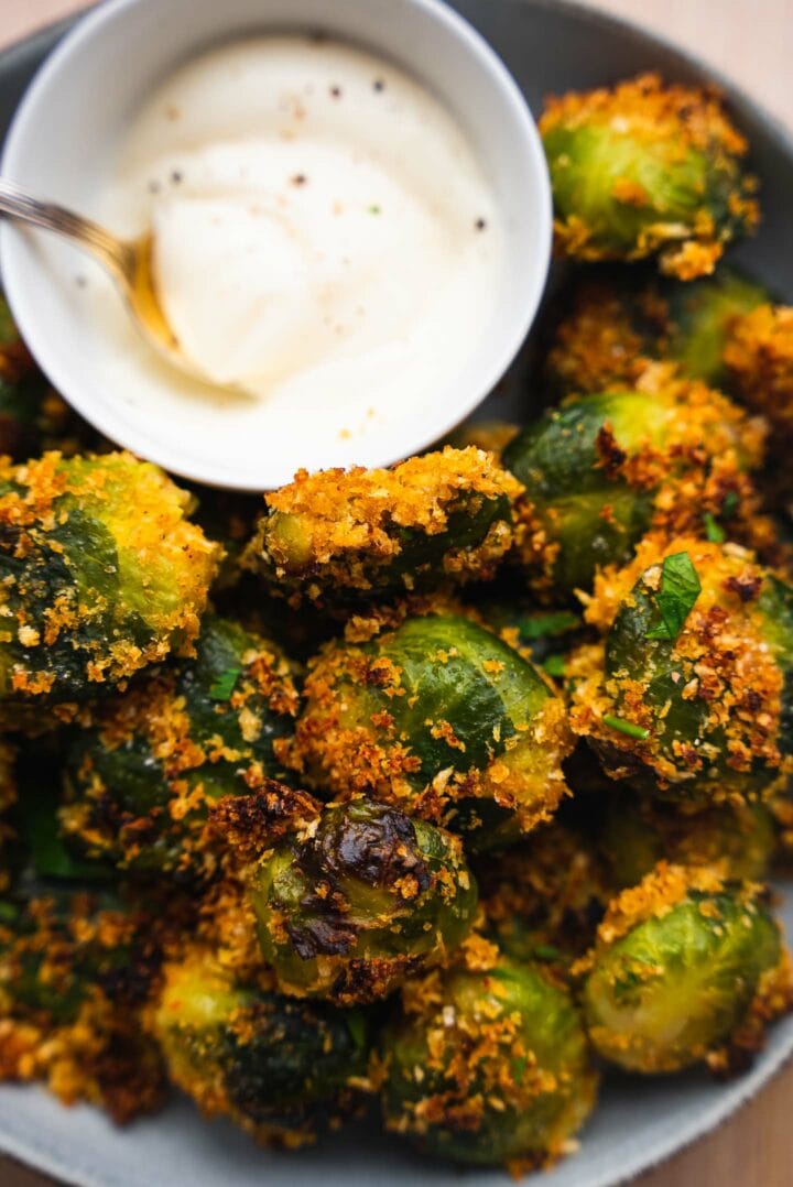 Crispy smashed Brussels sprouts