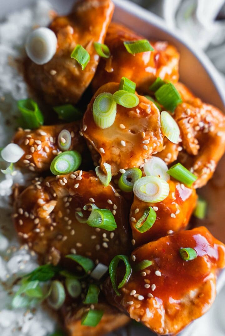 Cauliflower wings with rice