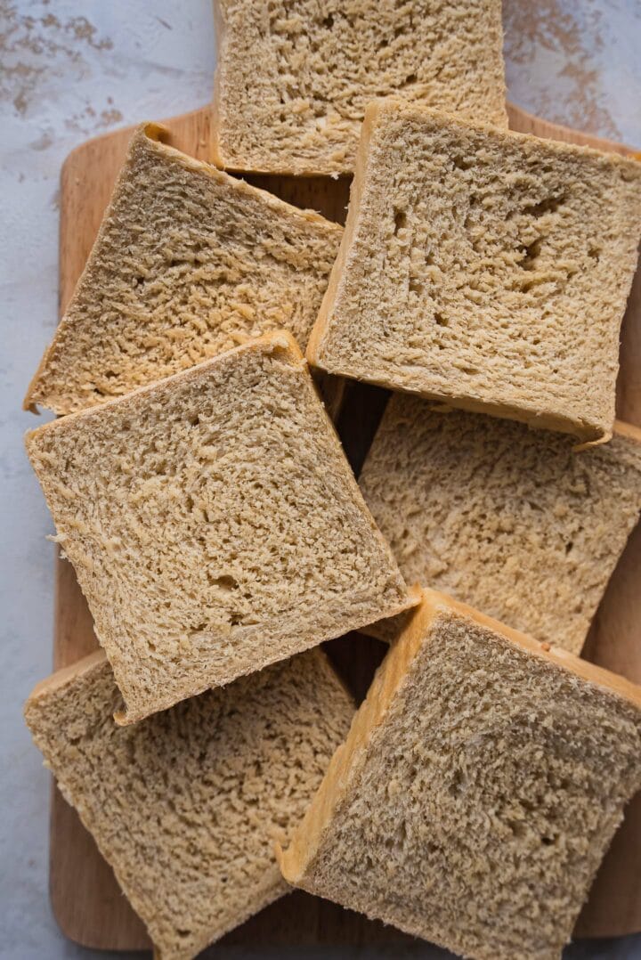 Vegan white bread slices